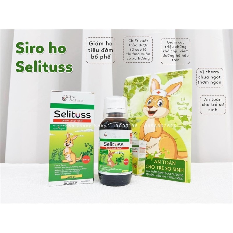 Siro ho cho bé Selituss 100 ml hỗ trợ giảm ho, long đờm - hanzo2009