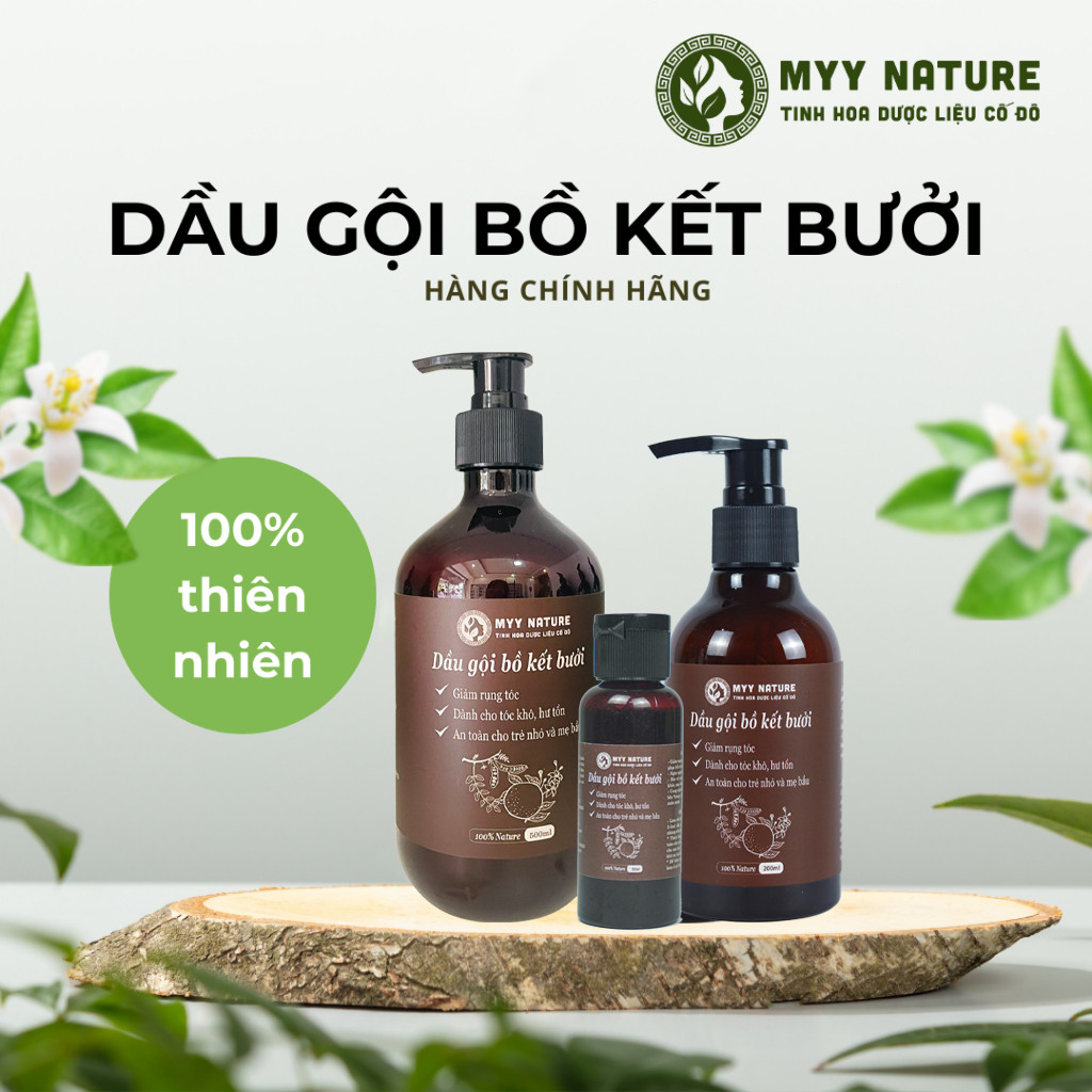 Dầu Gội Bồ Kết Bưởi Myy Nature 500ml Ngăn Rụng Tóc Phục Hồi Tóc Hư Tổn Giúp Tóc Chắc Khỏe Từ Bên Trong Mềm Mại Suôn Mượt