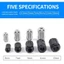 GETVOW 1 Vòng từ tính chống nhiễu, Bộ lọc khử từ Snap-on lõi Ferrite, Bộ lọc cáp kẹp EMI RFI có thể tháo rời 3,5 / 5 / 7 / 9 / 13 / 15mm