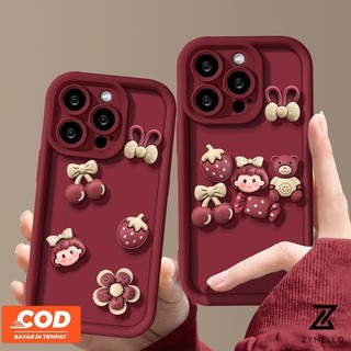 Ốp lưng OPPO Reno12 F 5G Reno11 F Reno 11 5G Reno 11 Pro 5G Reno 10 5G Reno 8T 5G Reno 8T 4G Reno 8Z 5G Reno 7Z 5G Reno7 Reno8 Reno4 Reno5 Ốp điện thoại TPU chống sốc búp bê dâu tây 3D