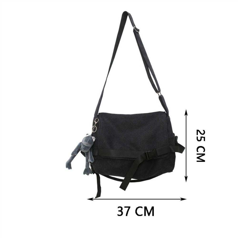 Túi đeo chéo Nylon, Túi vải Nylon dung tích lớn, Túi băng giải trí màu nâu đen thông thường dành cho nam nữ