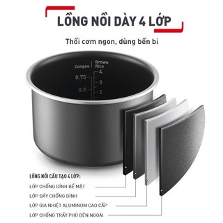 Nồi cơm điện tử Tefal Rice Mate Mini 0.7L RK515168 - Công nghệ nấu AI - Bảo hành chính hãng 24 tháng