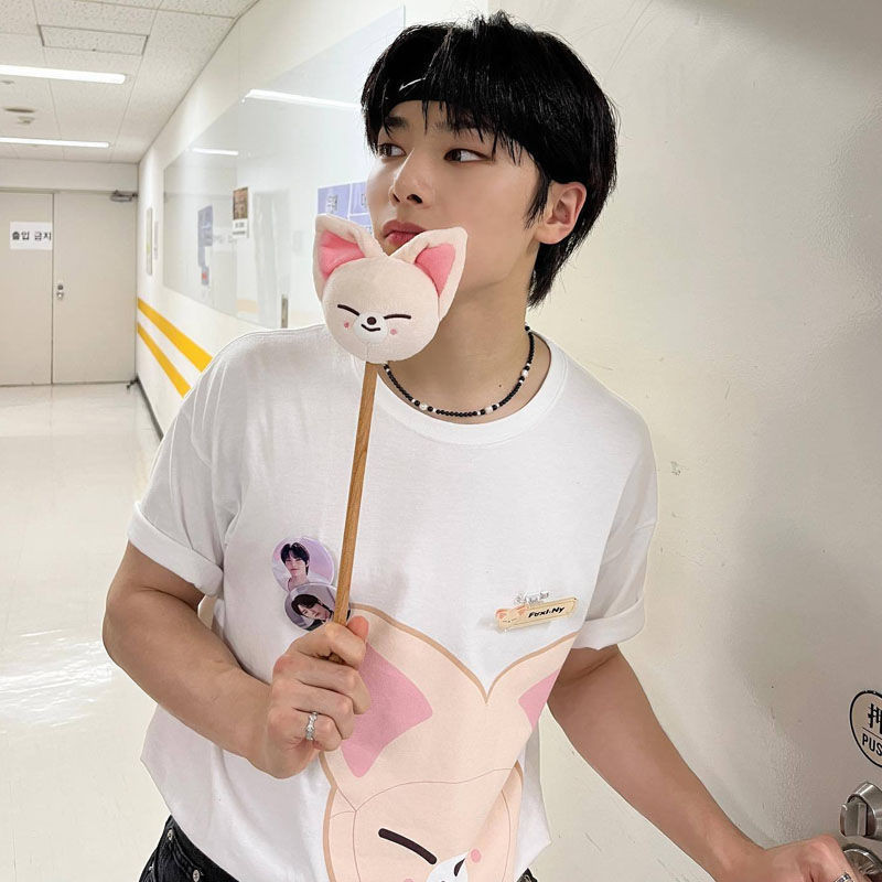 Gn Stray Kids 5 SAO SKZOO Bang Chan Felix Lee Min-Ho IN Seo Chang-Bin Áo thun mùa hè Anime Tay Ngắn Top NG