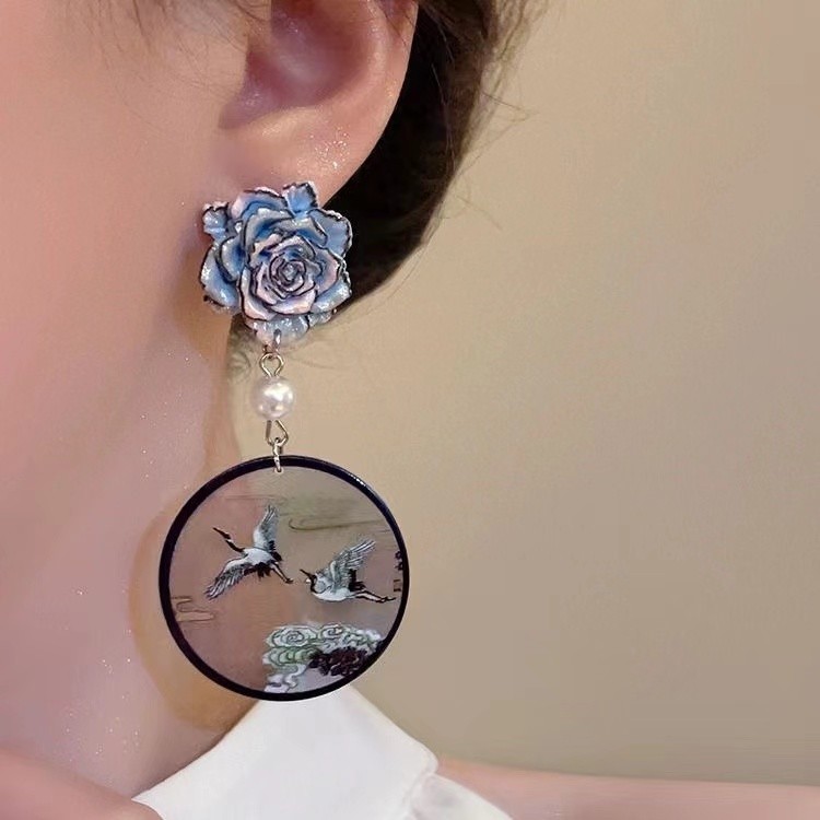 Mới Trung Quốc Retro Bông Tai Nữ Nhẹ Sang Trọng Cao Cấp Bông Tai 2024 Tính Khí Độc Đáo Phong Cách Trung Hoa Bông Tai 25.2.17
