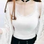 Áo tăng mùa hè ESSENCEH, có áo sơ mi cổ chữ U có ren, đồ lót mỏng thường ngày được trang bị cho nữ