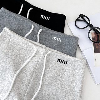 Quần short nữ mùa hè thêu chữ có eo cao thời trang
