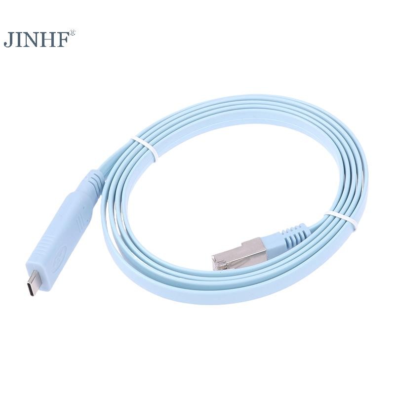 Cáp điều khiển JINHF 1.5m Usb C sang Rj45 Rs232 Bộ chuyển đổi nối tiếp cho bộ định tuyến Rj 45 Cáp dữ liệu Cáp điều khiển Type-C HOT