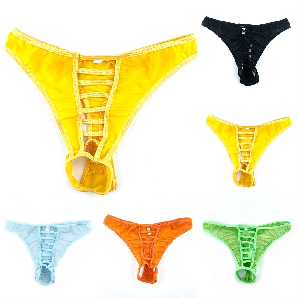 [Otorl] Quần Lót Nam Chất Lượng Cao Lưới Cá Gợi Cảm Quần Đùi Mở Đáy Thông T-Back G-String