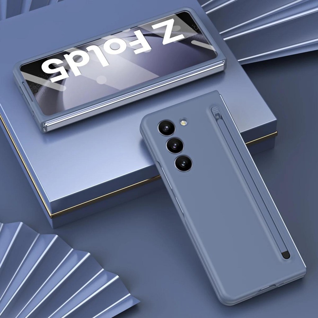 Có Bút Cảm Ứng Cho Samsung Galaxy Z Fold 7 6 5 4 3 Ốp Lưng Bản Lề Nhiều Màu Sắc Chất Lỏng Giáp Bảo Vệ Toàn Màn Hình Kính Phim Bao