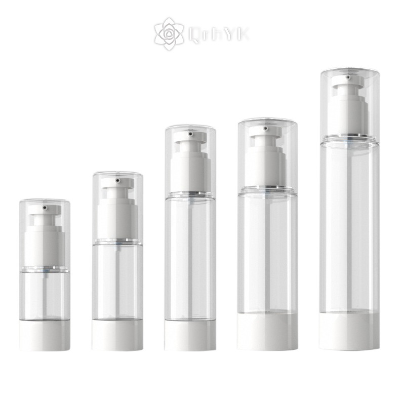 Qrhyk 15ml-100ml Airless Lotion Cream Pump Chai có thể đổ lại Hộp đựng du lịch trong suốt mới
