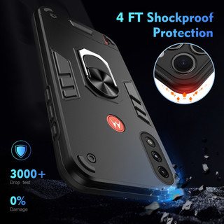 Dành Cho Motorola Moto E7 Power / E7i Power Case Có Chân Đế Vòng Metel Giá Đỡ Từ Tính Lưng Cứng Mềm TPU Edge Chống Sốc Chống Rơi Mỏng Bao