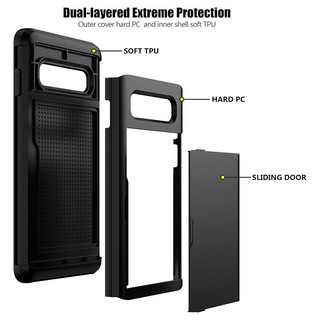 Dành Cho Samsung Galaxy S10 Plus / S10e Ốp Lưng Ví Đựng Thẻ ID Khe Cắm Cửa Trượt Túi Ẩn Chống Trầy Xước Hai Lớp Bảo Vệ Vỏ Cứng TPU Ốp Lưng