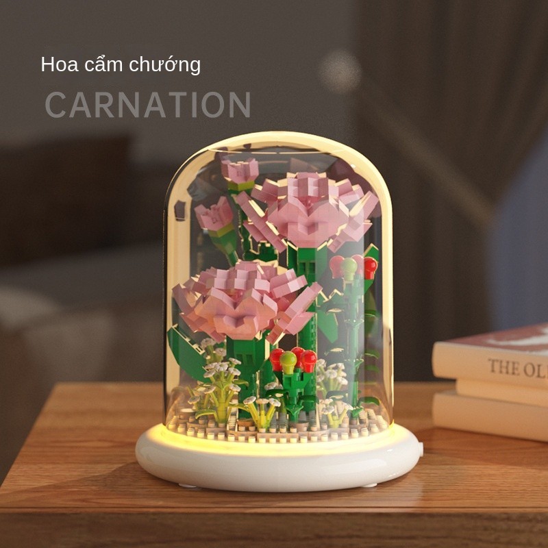 Đồ Chơi Lắp Ráp Hình Hoa Hướng Dương Xinh Xắn Với cơ sở và lồng với ánh sáng
