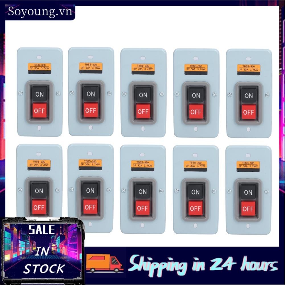 Soyoung 10Pcs Push Button Switch 3 Phase ON OFF Control Station 380V ...