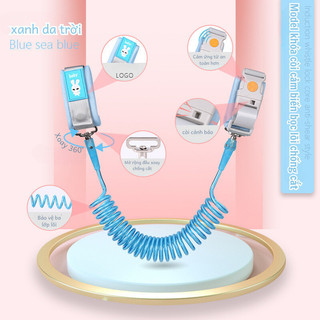 Dây dắt trẻ em đi dạo chống cắt  Myd.23 phản quang lõi thép có còi báo động, cảm biến dây dài 2M