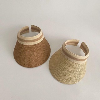JKDESIGN Mũ chống nắng trẻ em, Mũ rơm bện vành lớn Mũ rơm mùa hè, Kem chống nắng du lịch thoáng khí Top Air Cap Trẻ em Bé