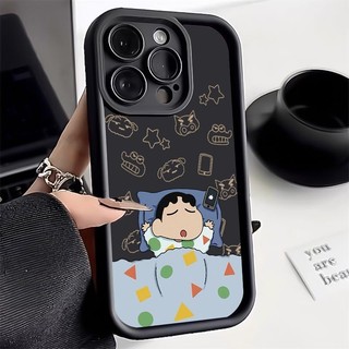 Phim Hoạt Hình Ngủ Crayon Shin-Chan Vỏ Điện Thoại Cho Iphone 15 11 12 14 13 Pro Max 7plus Xr X 15 7 8 Plus Mini Xs Max Se 2020 Vỏ TPU Mềm Chống Sốc Sky Eye Ladder Cover