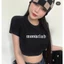 Áo croptop tay ngắn ôm body 29 cổ tròn in chữ Club cực chất A5387
