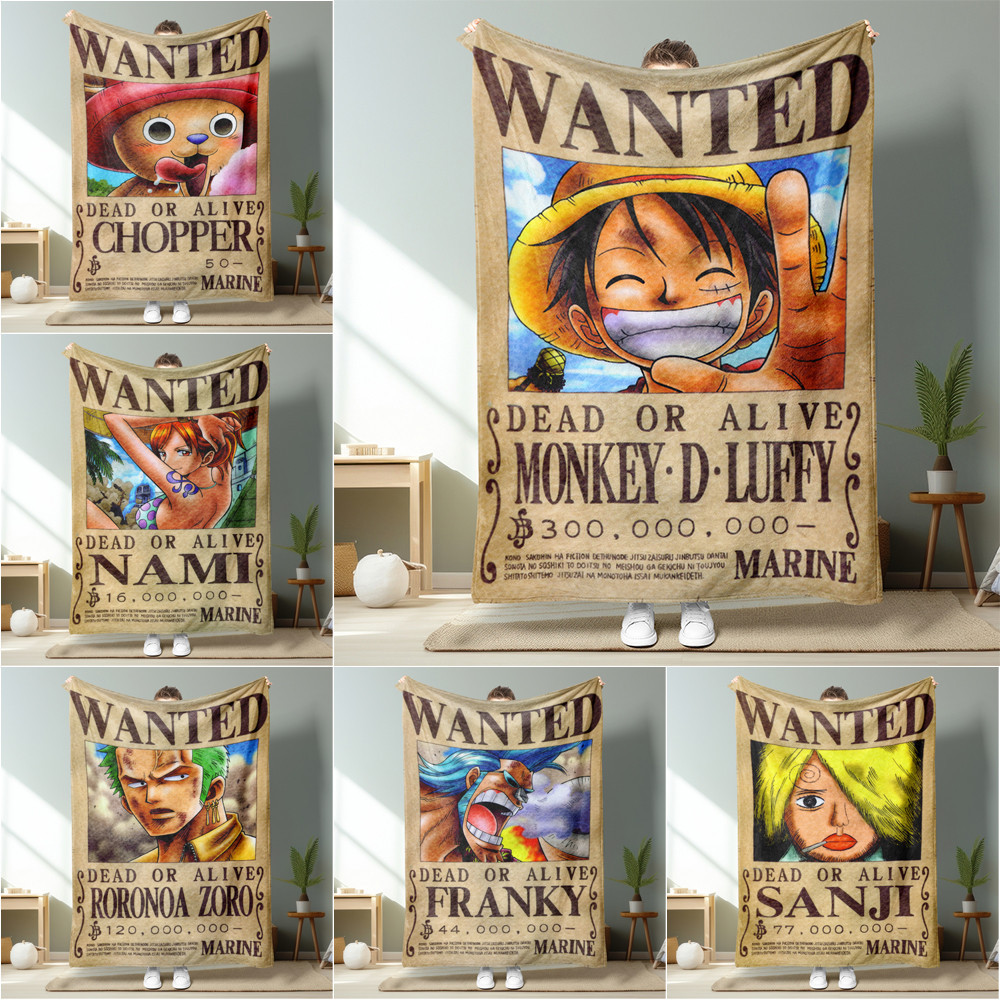 One PIECE Wanted Warrant Series Chăn Flannel In Một Mặt Chăn Flannel Điều Hòa Không Khí Chăn Món Quà Tốt Nhất Cho Người
