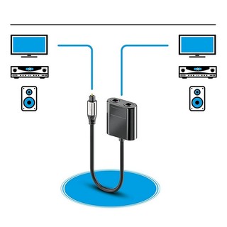 Bộ chia cáp quang Bộ chuyển đổi Toslink 2 trong 1 cho HDTV DVD Bộ khuếch đại thanh âm thanh TV kỹ thuật số