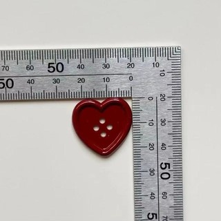 Nút trái tim NETDWELL, Đồ trang trí may mặc màu đỏ rượu vang hình tình yêu, Phụ kiện búp bê kẻ sọc hoa cổ điển