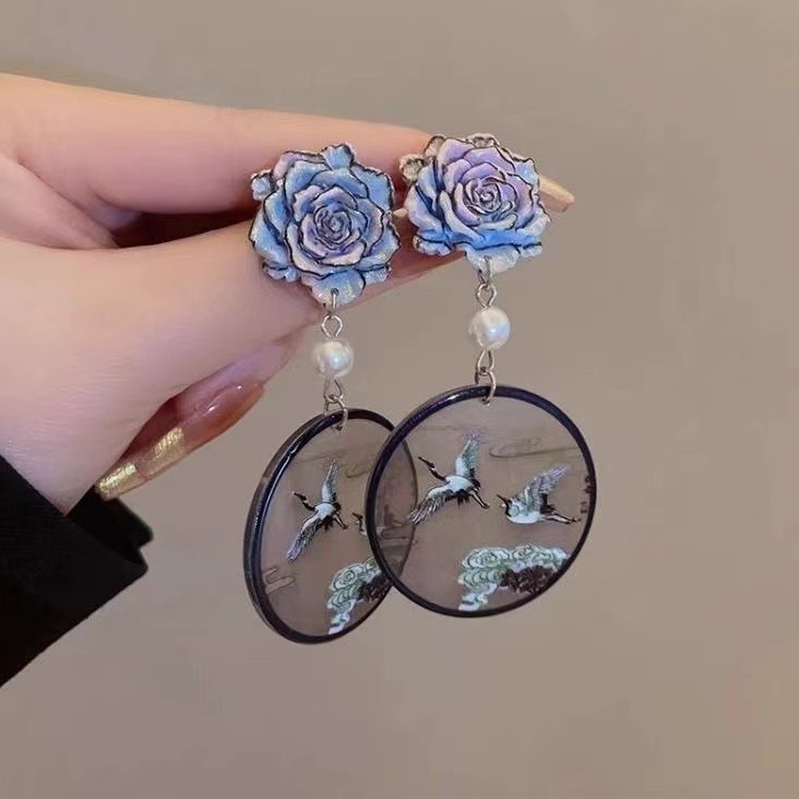 Mới Trung Quốc Retro Bông Tai Nữ Nhẹ Sang Trọng Cao Cấp Bông Tai 2024 Tính Khí Độc Đáo Phong Cách Trung Hoa Bông Tai 25.2.17