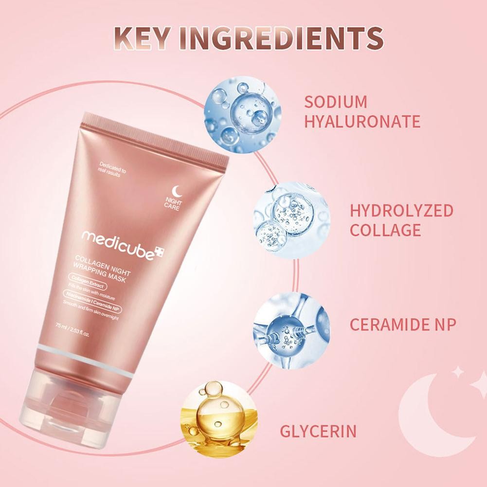75ml Collagen Tear off Facial Mask Nhẹ nhàng Làm sạch mặt nạ dưỡng ẩm Mặt nạ Peel-off Tear C9p0