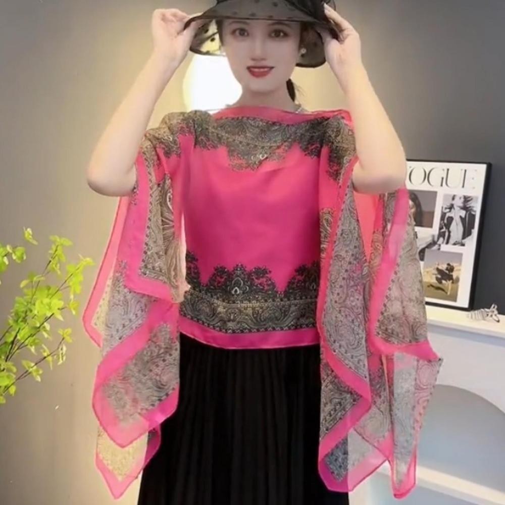 Khăn choàng HOBBYIN chống nắng, chất liệu voan mềm mại, đa màu sắc, phù hợp đi biển và thời trang dạ hội xuân-hè-thu