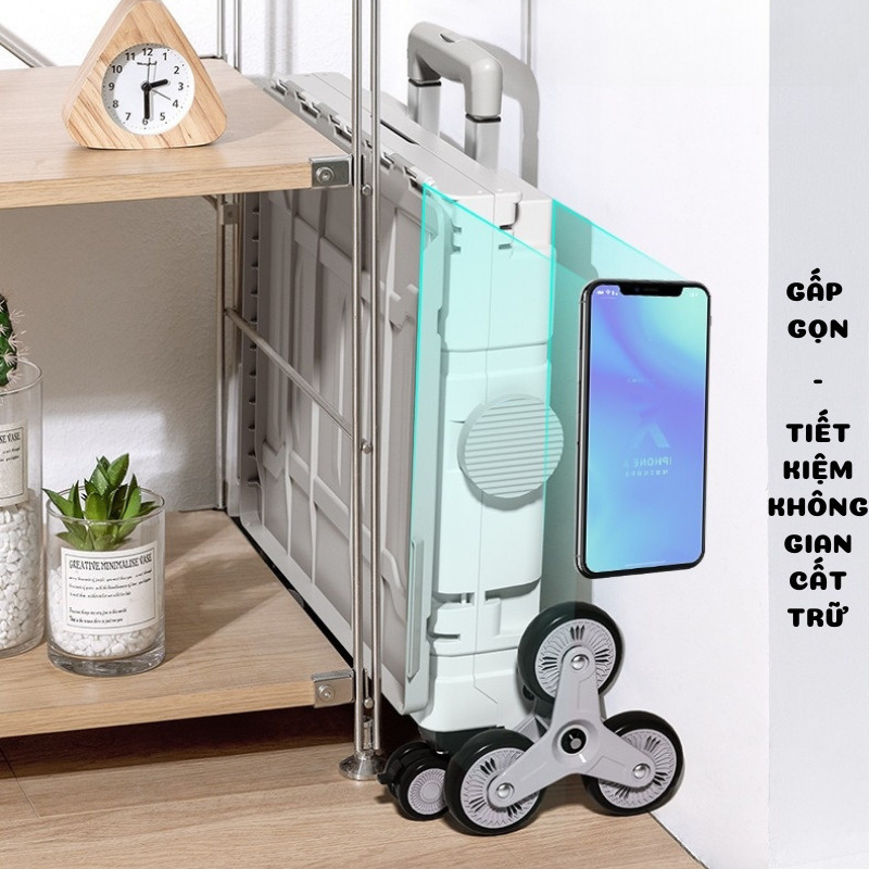 Xe Kéo Chở Đồ Siêu Thị Gấp Gọn Enoda Home, Xe Kéo Đồ Đi Dã Ngoại Có Bánh Xe, Tay Kéo Thu Gọn Tiện Ích XE001