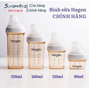Núm ti - Bình sữa HEGEN Fullbox cho bé từ ss, chống sặc, chống đầy hơi - 60ml/150ml/240ml/330ml