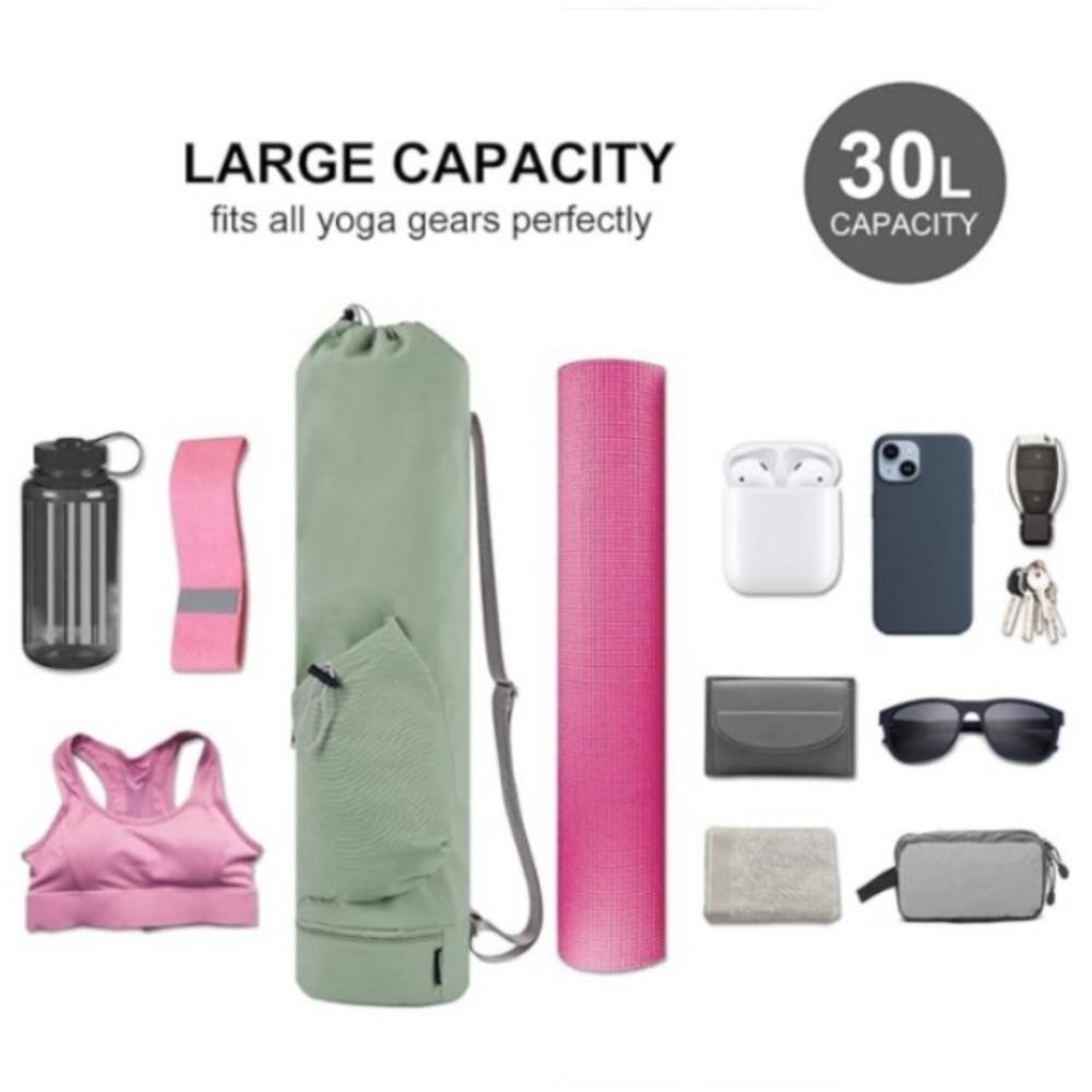 Túi đựng thảm yoga HOBBYIN sức chứa lớn, chống thấm nước, có túi bình nước, dây đeo vai điều chỉnh