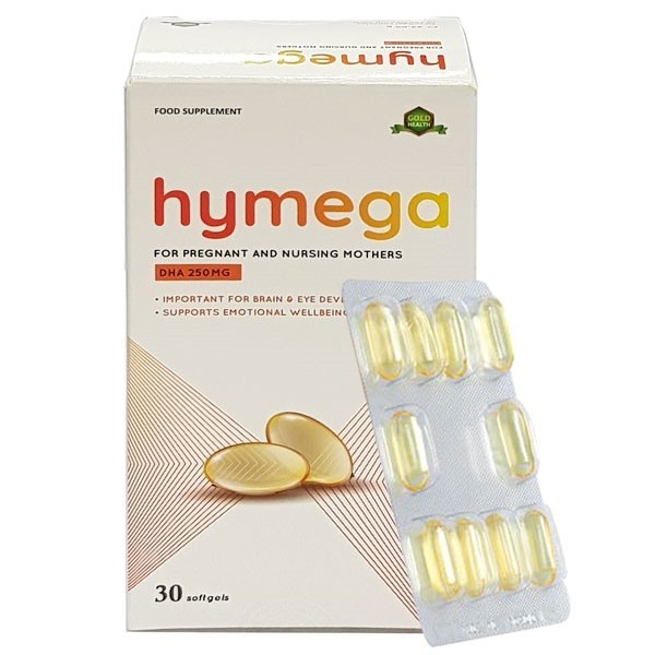 Dha cho bà bầu bổ sung Dha hàm lượng cao tinh khiết, EPA, vitamin E Aplicaps Hymega hộp 30 viên