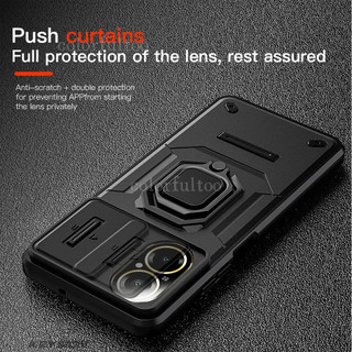 Vỏ chống sốc Realme C67 Armor cho Realme C67 C 67 RealmeC67 4G Kéo đẩy trượt Bảo vệ Camera Vỏ điện thoại PC cứng Ốp lưng chống rơi Giá đỡ mặt sau