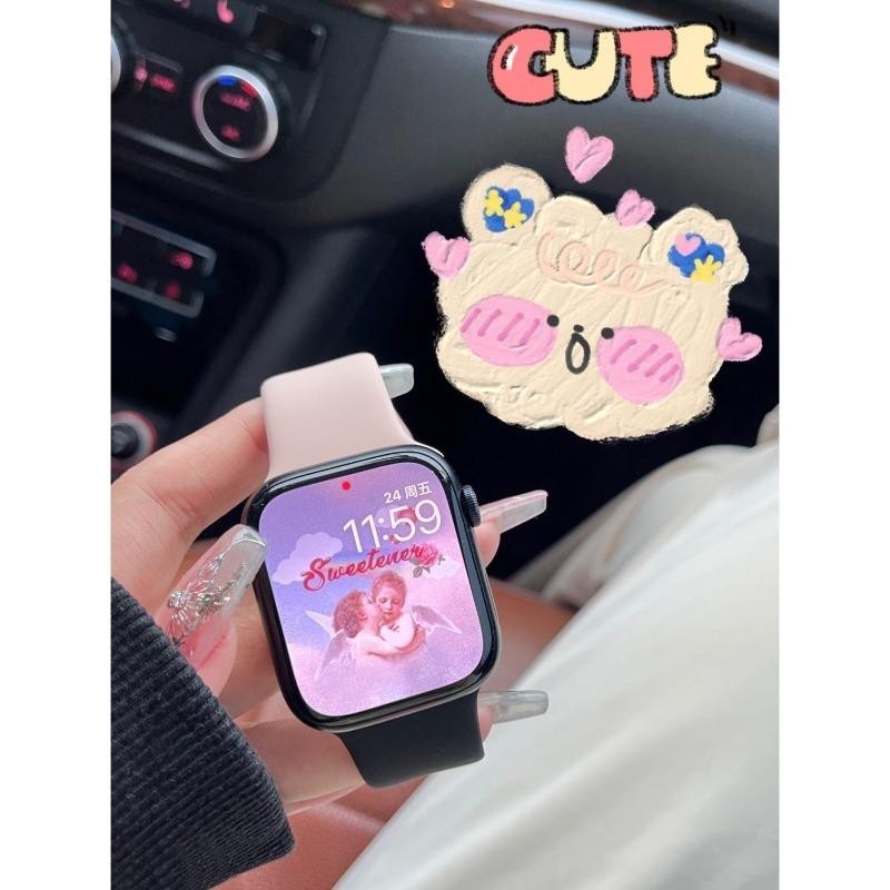 Dây đeo S11 đôi màu cho Apple Watch S11 band Ultra 2 S10 42mm 46mm 49MM 45mm 44mm 42mm 41mm 40mm 40 mm Vòng đeo tay đính đá khắc cho iwatch series 10 9 8 7 se 3 6 8 5 4