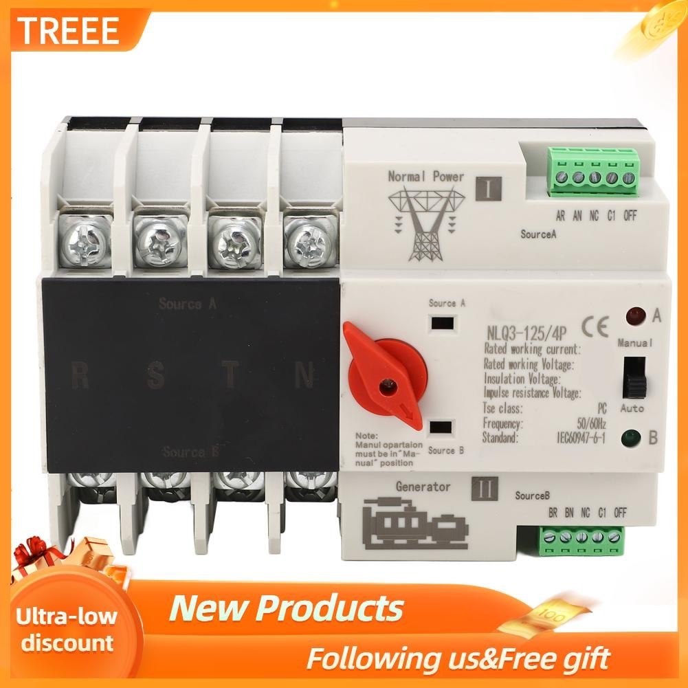 Treee Dual Power Automatic Transfer Switch 4P Fast Switching Control PC ...