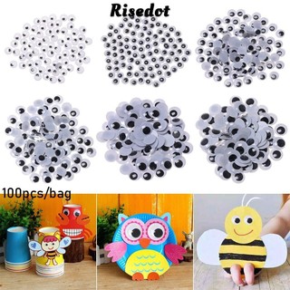 Risedot 100 Cái / túi Lắc lư Di Chuyển Mắt Handmade Thú Nhồi Bông Phần Đồ Chơi Trẻ Em Sang Trọng Gấu Trúc Mắt