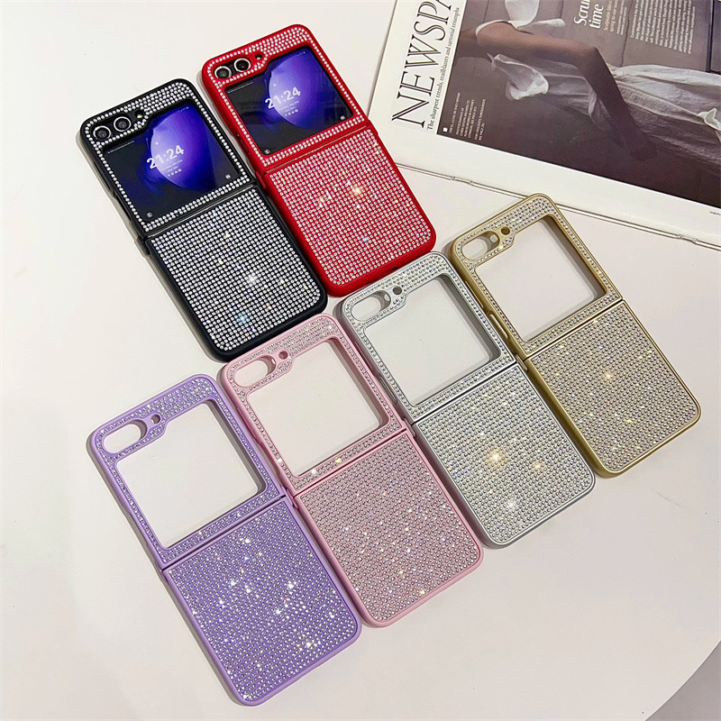 Ốp Điện Thoại Lấp Lánh Kim Cương Cho Samsung Galaxy Z Flip 5 Z Flip 4 Z Flip 3 Ốp Lưng Mềm Bảo Vệ Flip5 Flip4