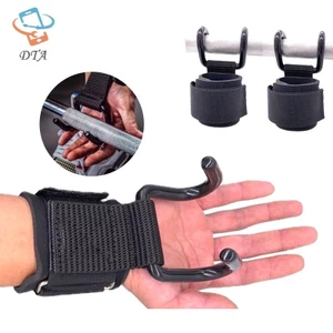 Móc thép chắc chắn có thể điều chỉnh Dây đeo nâng tạ Tập thể dục Thể dục Hỗ trợ cổ tay màu đen Dây nâng VN