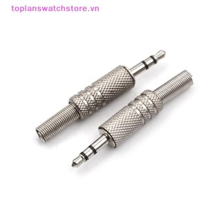 Toplanswatchstore 5 Chiếc 3.5 Mm 3 Cực Tai Nghe Jack Âm Thanh Nam Cắm Hàn Kết Nối VN