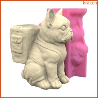Kra Khuôn Silicon Độc Đáo 3D Khuôn Hoa Dễ Thương Hình Chó Bút Giá Đỡ Khuôn Cho DIY Cây mọng Nước Và Đựng Bút