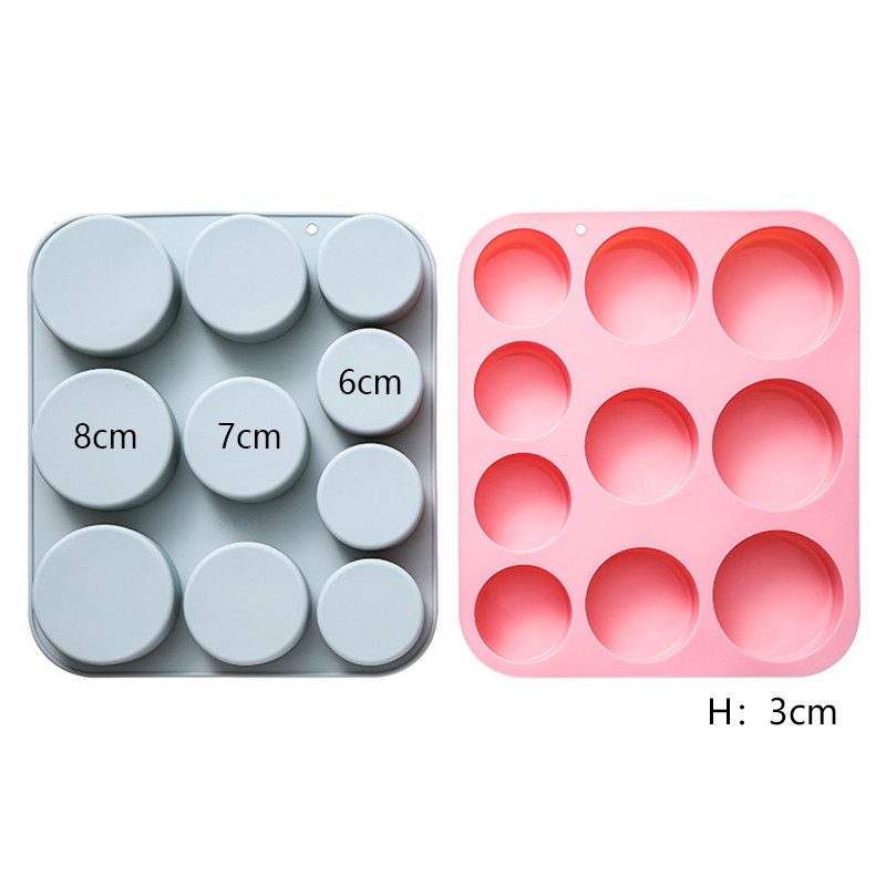10 / 12 Khoang Kích Thước Khác Nhau Hình Trụ Khuôn Silicon Khay Nướng Bánh Epoxy Khuôn Socola