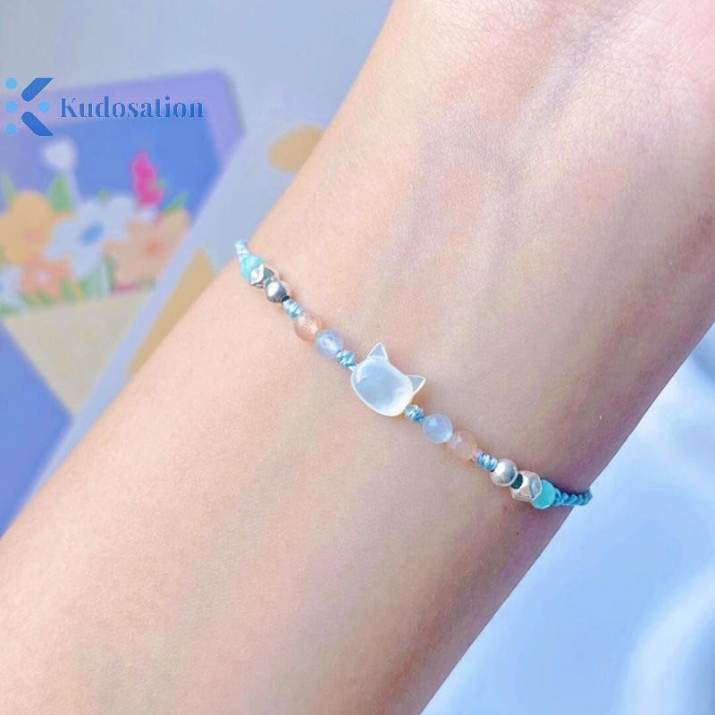 Kudosation Handmade Ngọt Ngào Dễ Thương Vòng Tay Độc Đáo Phong Cách Dây Tay Dành Cho Nữ Đính Hạt Dệt Vòng Tay Trang Sức Cổ Tay Cặp Đôi Quà Tặng