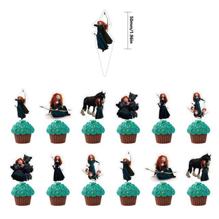 G13 Pixar Brave Merida Chủ Đề Công Chúa Chúc Mừng Sinh Nhật Trang Trí Thẻ Bánh Topper Bóng Biểu Ngữ Đảng Nhu Cầu G13