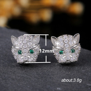 S925 Sterling Bạc Da Báo Zircon Bông Tai Trang Sức Thời Trang Đơn Giản Quà Tặng Nữ