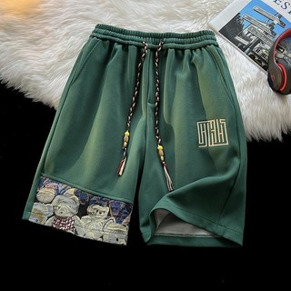 Gấu Khâu Quần Short Nam Mới Phong Cách Trung Hoa Thêu Dạo Phố Rời Size Lớn Thiếu Niên Năm Điểm Quần Thể Thao Thường Ngày 223R