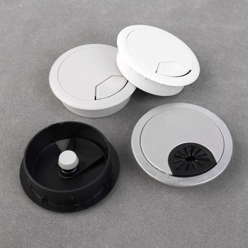 [Đặc sắc] Đồ dùng phần cứng nội thất - Dụng cụ sắp xếp cáp phòng văn phòng - Giá đỡ dây Grommet cáp tròn - Bàn làm việc Vỏ lỗ cáp nhựa - Hộp ren cáp máy tính