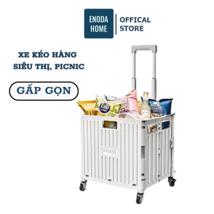 Xe Kéo Tay Enoda Home Gấp Gọn, Có Bánh Xe Chở Đồ Dã Ngoại, Chở Đồ Siêu Thị Tiện Lợi XE002