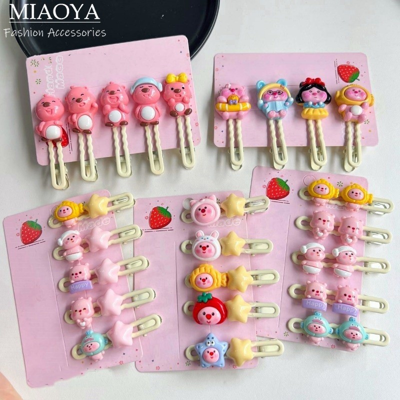 MIAOYA Thời Trang Beaver Loopy Kẹp Tóc Dễ Thương Cô Gái Ngọt Ngào Trái Tim Hoạt Hình Kẹp Tóc Cho Sinh Viên Quà Tặng Trang Sức