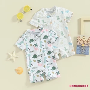 Mg-baby Bé Trai Đồ Bơi Mùa Hè Cây Thông Thường / Khủng Long In Dây Kéo Tay Ngắn Áo liền quần Đồ Bơi Đi Biển Bộ Đồ Tắm