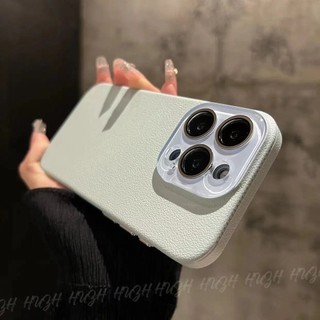Ốp điện thoại dạng hạt vải lanh màu trơn tiên tiến cho iPhone15 14 13 12 Pro Max Vỏ máy ảnh chống sốc đi kèm bảo vệ mặt sau cứng